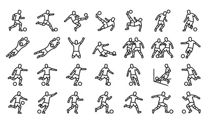 Fototapeta premium Soccer player movement illustrations
