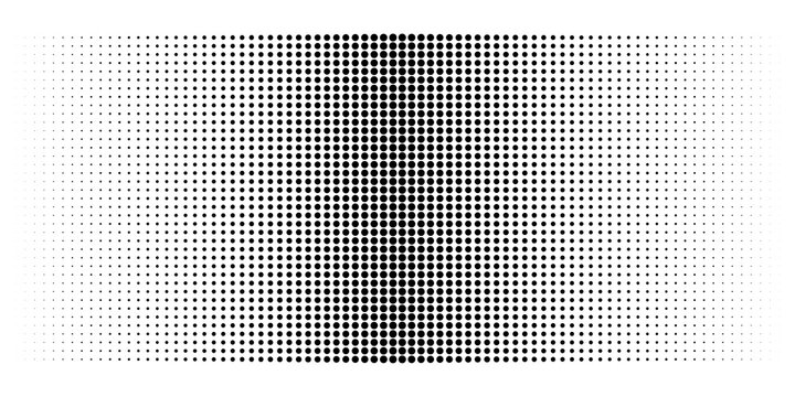 Abstract halftone dot gradient texture with smooth fading density and minimal geometric composition. Modern monochrome pattern creating depth. Versatile backdrop for graphic design.