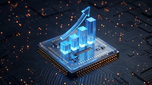 Digital data analysis and growth abstract technology representing progress and innovation