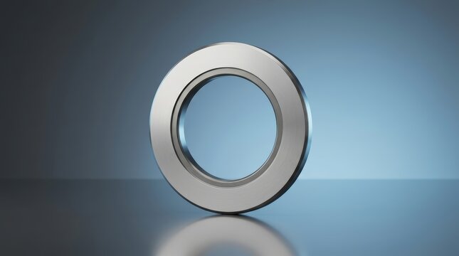 Thrust washer 3D render, axial load bearing washer, industrial friction disc, gearbox thrust bearing component, precision load distribution ring