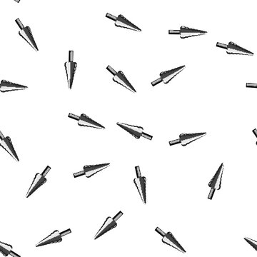 pattern wood drill bit cartoon. masonry carbide, twist spade, auger countersink wood drill bit sign vector