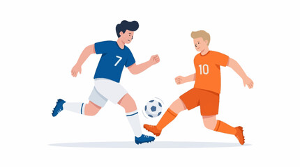 Obraz premium Two football players duel for the ball during world cup 2026 match