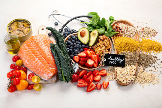 Healthy lifestyle diet food concept for healthy heart.