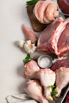 Composition with a variety of meat products.