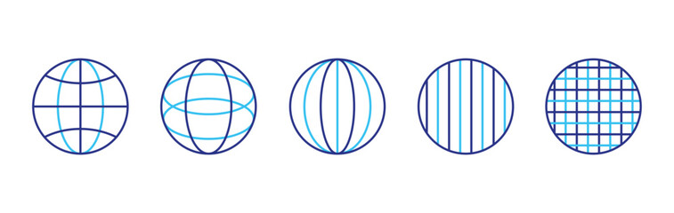 Different globe shapes isolated on transparent background. © DesignWithHeart