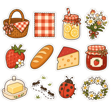 Picnic food and garden still life.