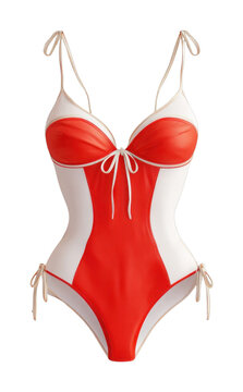 PNG Stylish red and white swimsuit