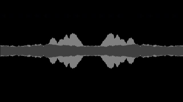White and black audio visualization effect. Looping, unique, useful as an element or background, for demonstration and scientific visualization.