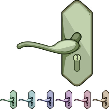 Classic door handle and keyhole mechanism standing on a white background, representing concepts of entry, exit, security, privacy, and opening new opportunities for any space