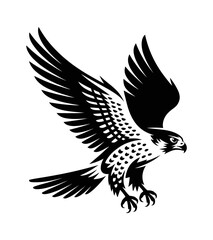 Fototapeta premium Vector of a flying bird of prey in colors.