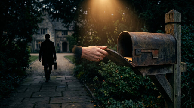 Night mailbox letter arrival