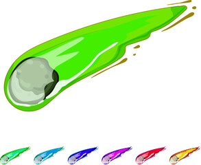 galaxy meteor cartoon. sky night, light cosmos, falling planet galaxy meteor sign colorful illustration © PikePicture