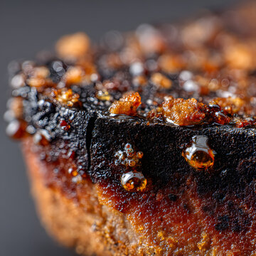 Close Up of Perfectly Seared Steak with Maillard Crust and Juicy Texture Captured in Macro Photography