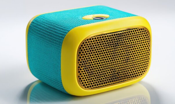 vintage radio on green background