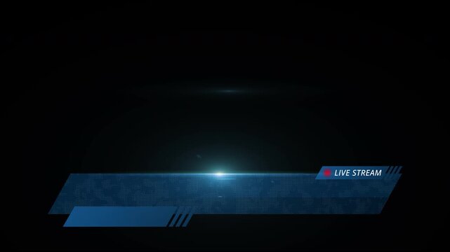 4K Animated Blue Futuristic Live Stream Lower Third with Alpha Channel