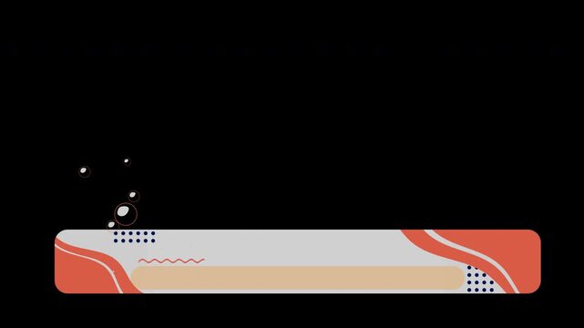 4K Animated Red Futuristic Live Stream Lower Third with Alpha Channel
