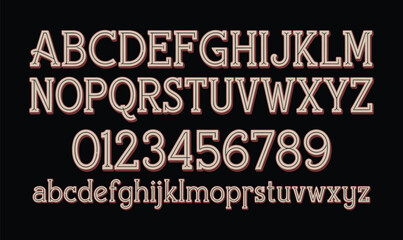 Fototapeta premium Vintage Retro Decorative Alphabet and Numbers Vector Set for Classic Branding and Logo Design