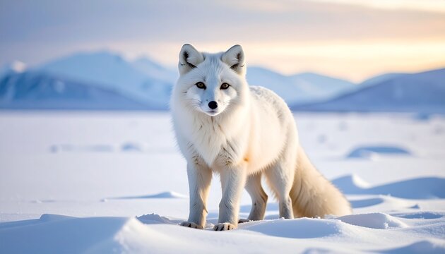 arctic fox in the snow