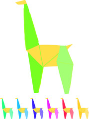 Obraz premium horse origami animals cartoon. bird fox, turtle dragon, dinosaur penguin horse origami animals sign vector