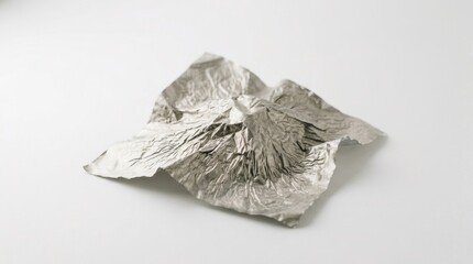 Naklejka premium Crumpled Silver Foil Texture with Reflective Sheen