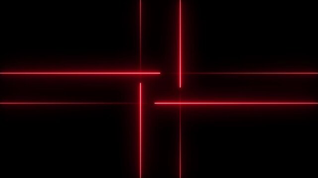 Abstract glowing red neon laser lines forming a grid pattern on a black background patterns futuristic motion for technology