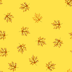 Naklejka premium seamless pattern red maple leaf cartoon. canadian autumn, flag symbol, yellow tree red maple leaf sign vector