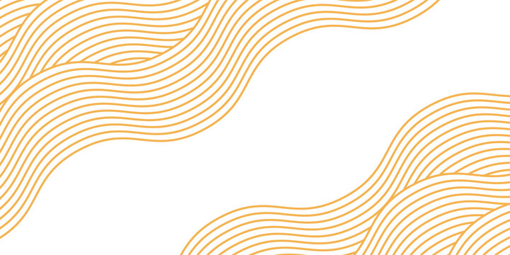 Yellow instant noodles, pasta and spaghetti texture with geometric wavy lines. Ramen, pasta vector pattern. modern
