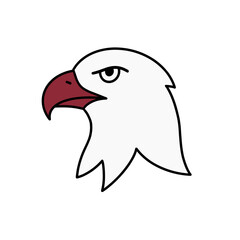 Naklejka premium Minimalist bald eagle profile icon, American national bird vector illustration