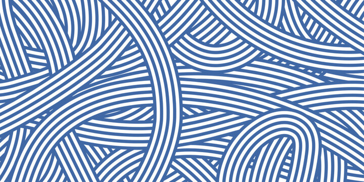 Abstract wavy pasta pattern with spaghetti lines. Italian food bg.