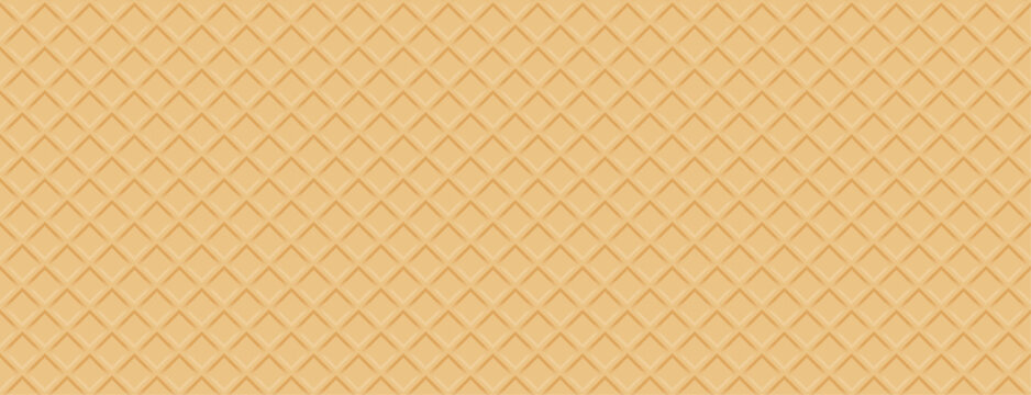 Waffle pattern texture. Ice cream cone wafer grid.