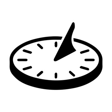 Ancient shadow sundial clock solid black icon