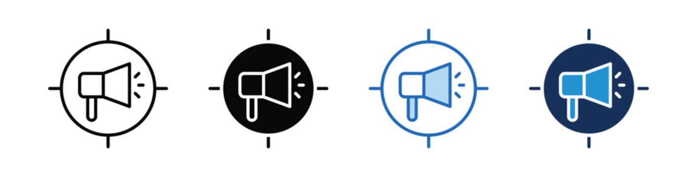 Target Ads  Icon Collection With Multiple Styles