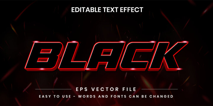 Black and Red Future Sci Fi Style Editable Text Effect