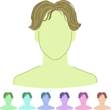 pompadour hairstyles for men cartoon. quiff buzzcut, crewcut manbun, sidepart combover pompadour hairstyles for men sign vector