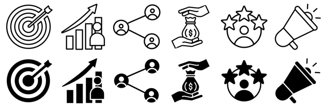 USP icon set. Consumer and benefits symbol. Vector illustration.