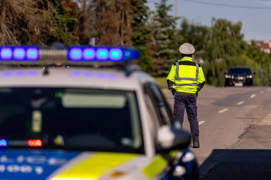Police officers during a traffic stop