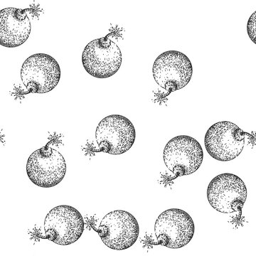 seamless pattern blast bomb hand drawn. explode explosion, dynamite isolated, bang comic blast bomb black sketch illustration