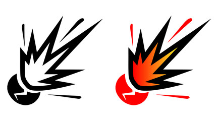 Explosion Blast Icons – Comic Impact Effect Vector Design © Suraiya