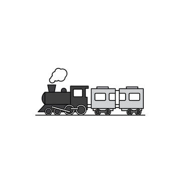 Cartoon train illustration isolated on white background for design and transport