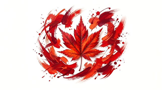 Happy Labour Day greeting card with colorful autumn leaves