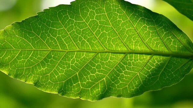 Close-up of a vibrant green leaf.