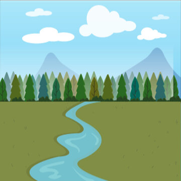 River illustration scene (Vector)