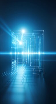 Abstract digital data structures on dark background