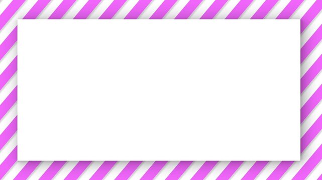 Abstract white rectangle with animated candy stripes border, looping motion graphic for presentations and dynamic backgrounds.