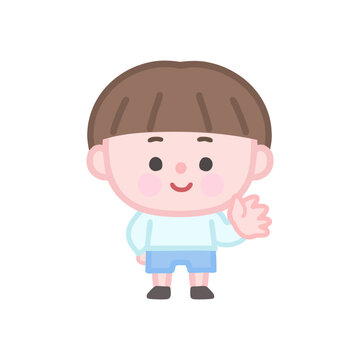案内する男の子