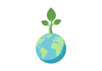Planta verde creciendo sobre el planeta tierra © Gabrieuskal