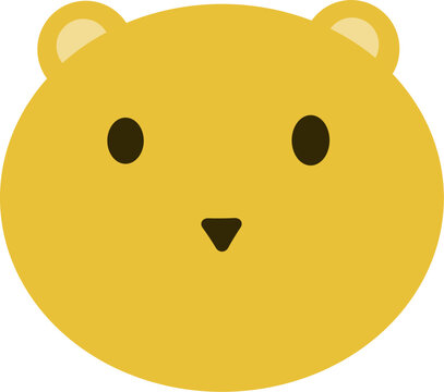 Cute teddy bear face vector illustration, simple animal character icon