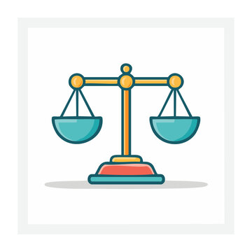 Flat design balance scale icon