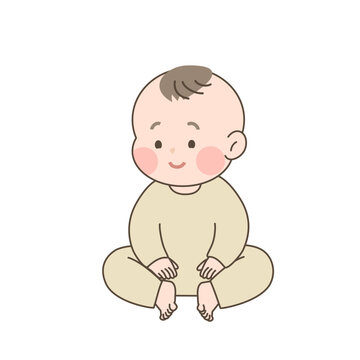おすわりする赤ちゃん|b002