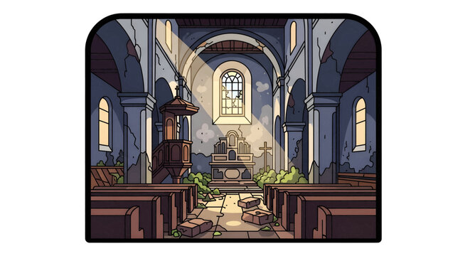 Interior of an old church.